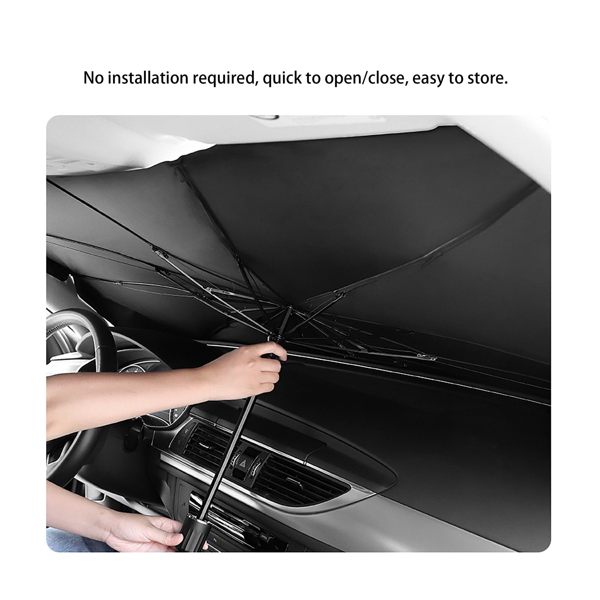 Imagen de Parasol Delantero para Auto Parabrisas, Sombrilla Interior para Auto SUV y Camión, Tamaño 130x75 cm en color de Meishida